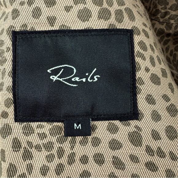 RAILS Tennessee Tawny Spots Brown Tan Linen Blend Cheetah Jacket Womens Size M - Picture 12 of 16